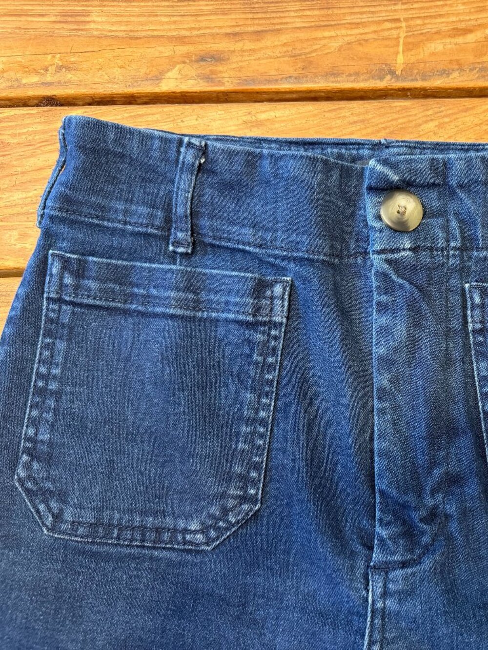 Maeve Colette High-Rise Wide-Leg Cropped Jeans - dark denim - size 30 - Picture 3 of 8